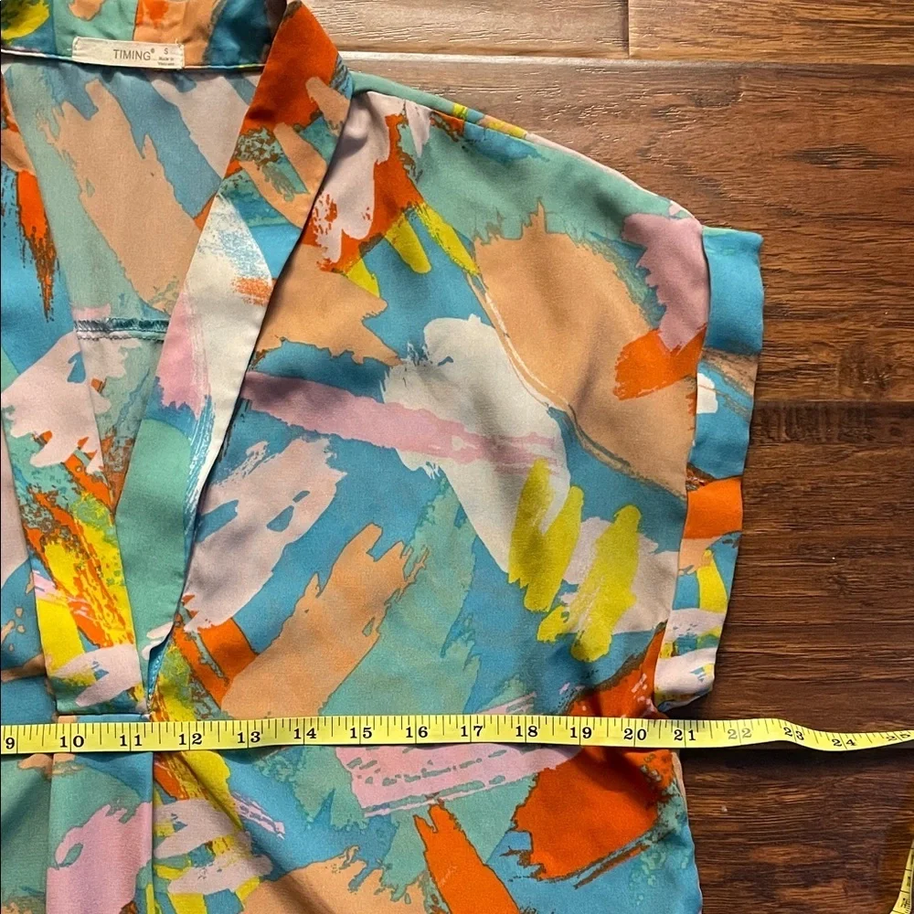 SHEIN Colorful Abstract Print Blouse - Picture 4 of 5